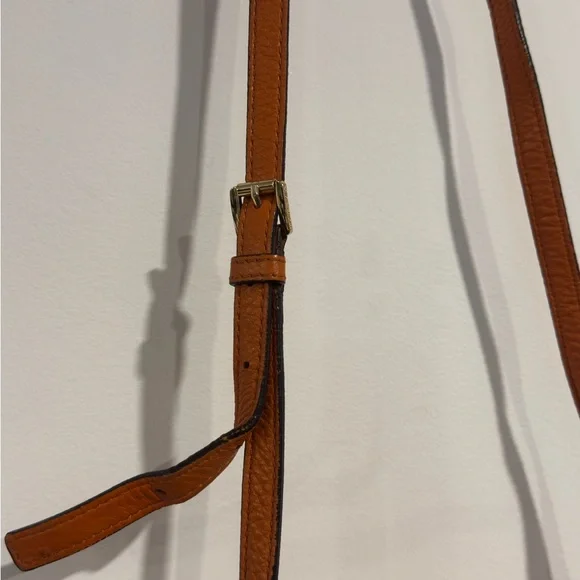 MICHAEL KORS Charlton Brown Leather Gold Push Lock Crossbody Shoulder Bag Purse - Picture 6 of 16